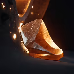 a light shaped wooden object sitting on a black background
