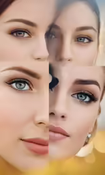 a close up of two people with makeup