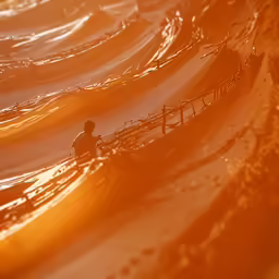 a man in the water waiting to go surfing