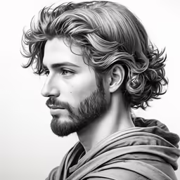 a man with a beard and wearing a towel
