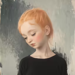 a red haired boy with blonde hair