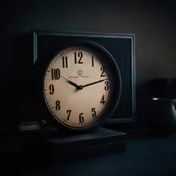 a clock on a dark counter is set at 9 00
