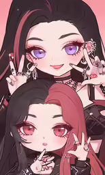two girls that are wearing goth clothes