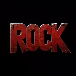 a black background with the letters rock painted in red