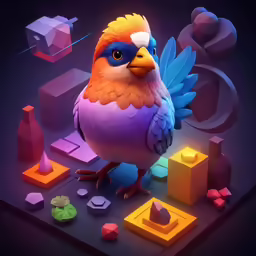 a colorful bird that is sitting on a table