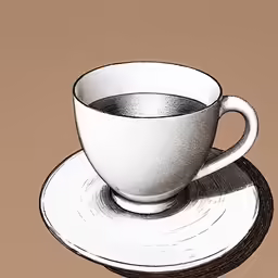 there is a cup and saucer that looks like something