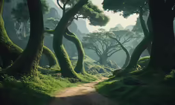 a path that is surrounded by trees and plants