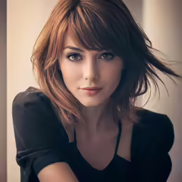 a beautiful young lady is sitting in a chair