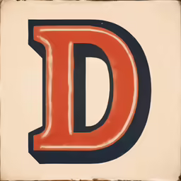 a square red letter is painted on an old - fashioned paper