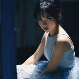 a young woman sitting in the sunlight