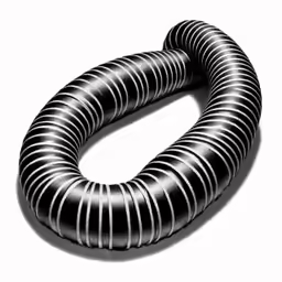a black spiraly object on a white background