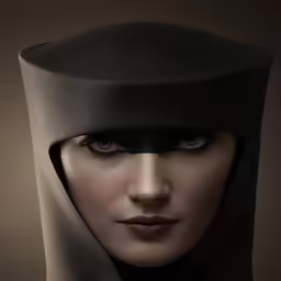 a beautiful woman with a black cap and makeup