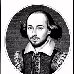 an engraving painting of a man with beard