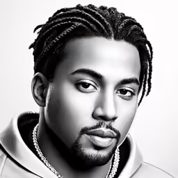 a man with dreadlocks in a jacket looking at the camera