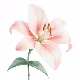 pink flower in bloom against a white background