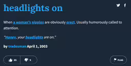 someone in the news heading into an app,the text reads, headlights on when a woman