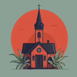 a small church with a cross on top
