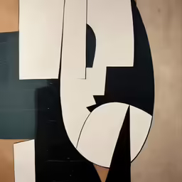 a group of abstract paintings that are on display