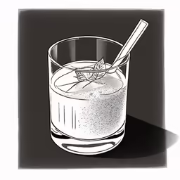 black and white photo of glass with a drink