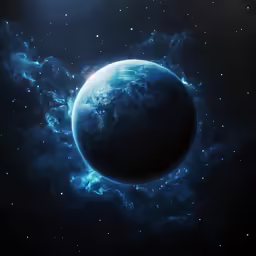an artistic image of the planet with stars