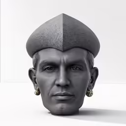a 3d rendering of a man wearing a hat