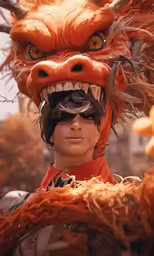 a guy with a weird mask and goggles