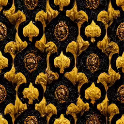 yellow leaves with dark background textured by glitter and gold flakes
