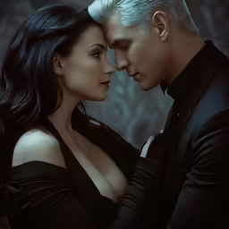 an artistic shot of a man and a woman