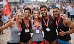 a group of people posing for a photo