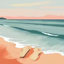 someone is lying on their back at the beach