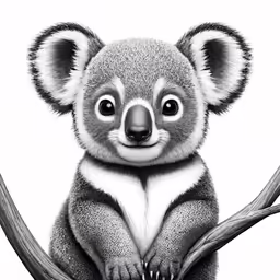 a koala is sitting in a tree