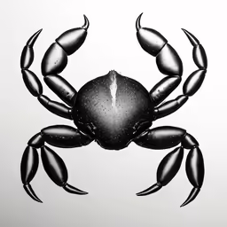 an ink drawing of a black crab