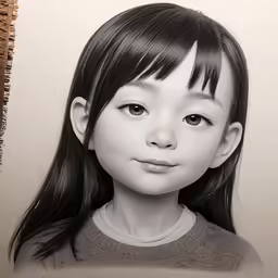 a black and white photo of a little girl
