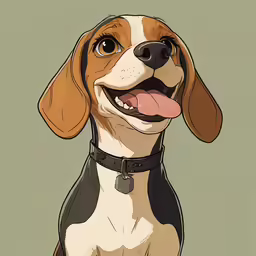 a smiling dog with his tongue sticking out