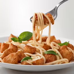 someone is serving some kind of pasta from their fork