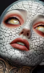 close up view of facial model wearing makeup