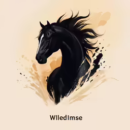 the horse is depicted as a wild animal
