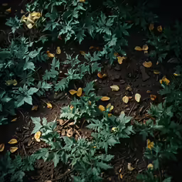 the leaves are on the ground and brown dirt
