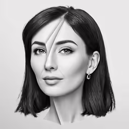 a woman has been drawn on a piece of paper with scissors