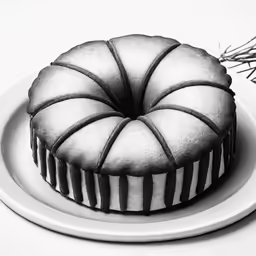 a large cake on top of a white plate