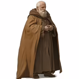 a man with a beard and wearing brown robes