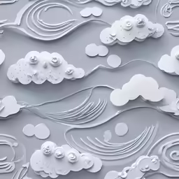 a paper design, that looks like clouds