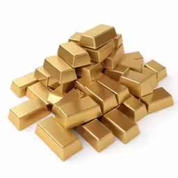 gold bars on a white background