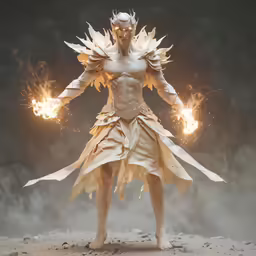 the statue is dressed in an artistic manner