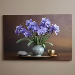 there are two cups and a vase on the table