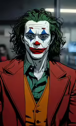 a cartoon of the joker holding up a gun