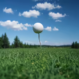 a golf ball is coming off the tee