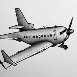a drawing of a small airplane flying overhead