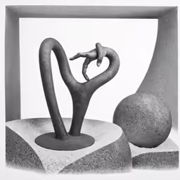 the sculptures of two people are on top of each other
