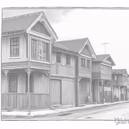 some buildings sitting on the side of a street